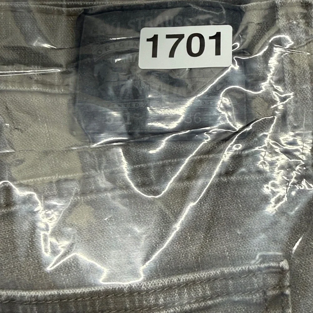 Levi's 511 Slim Fit Jeans Mens 36x32 Grey Denim Stretch Pants 04511-0150